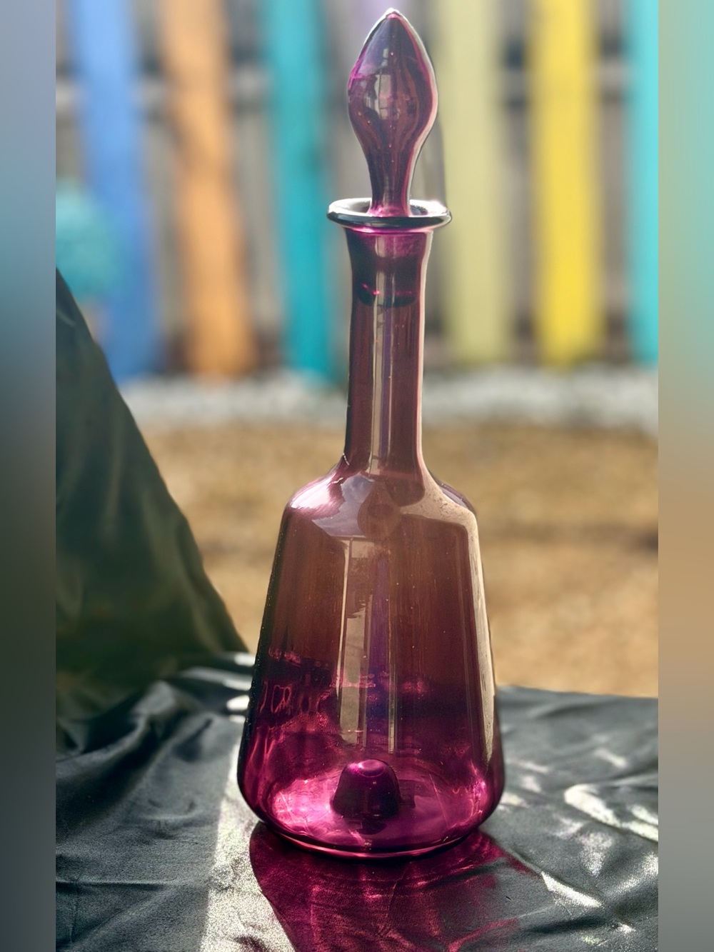 VTG Holmegaard Per Lutken Amethyst Glass Decanter 13”